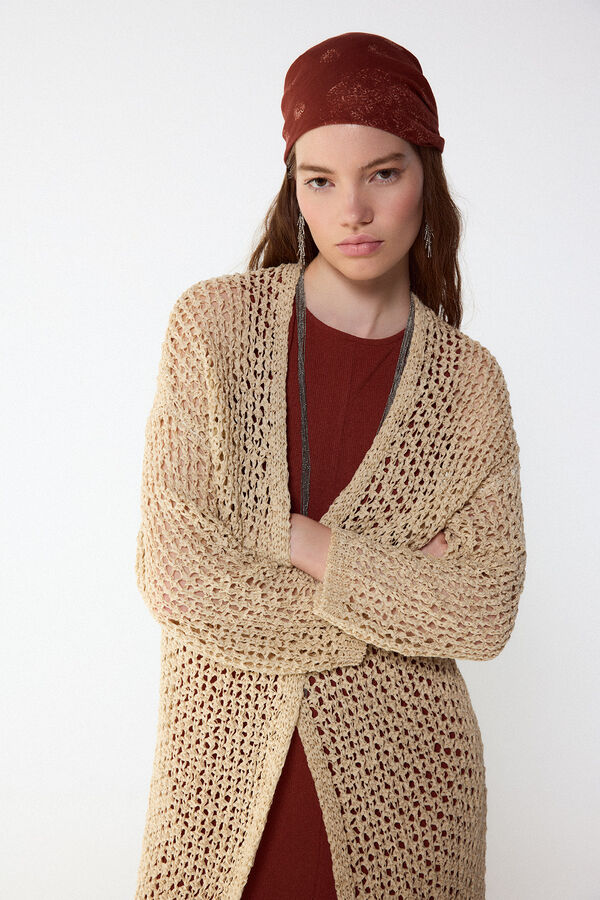 Slowlove Chaqueta punto cinta Marfil