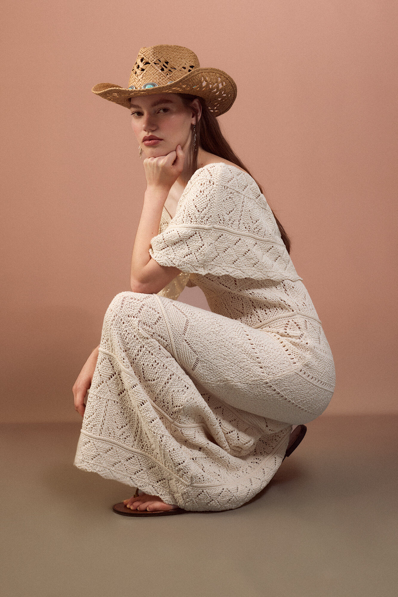 Slowlove Vestido calados volante