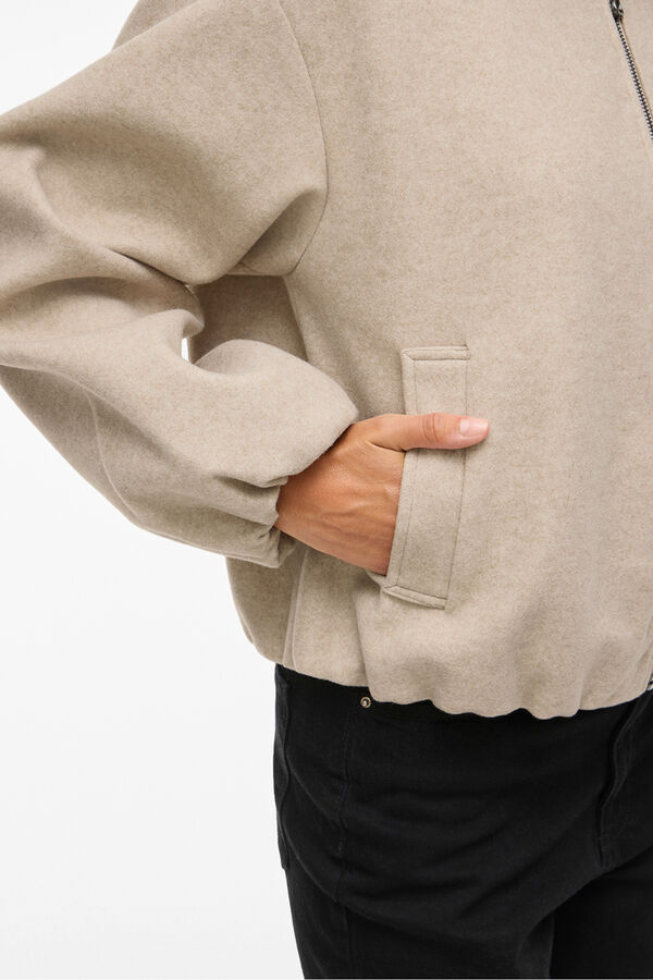Vila Chaqueta con mangas globo Beige