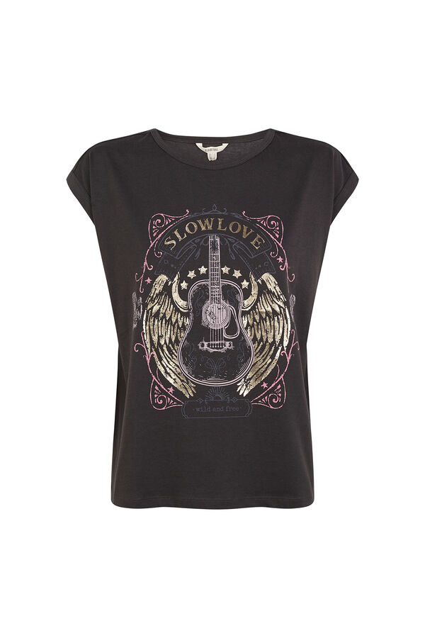 Slowlove Camiseta slowlove guitarra Gris oscuro