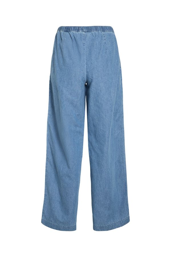 Vila Pantal&oacute;n Lyocell con cintura el&aacute;stica Azul