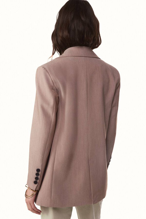 Slowlove Chaqueta americana cruzada Arena