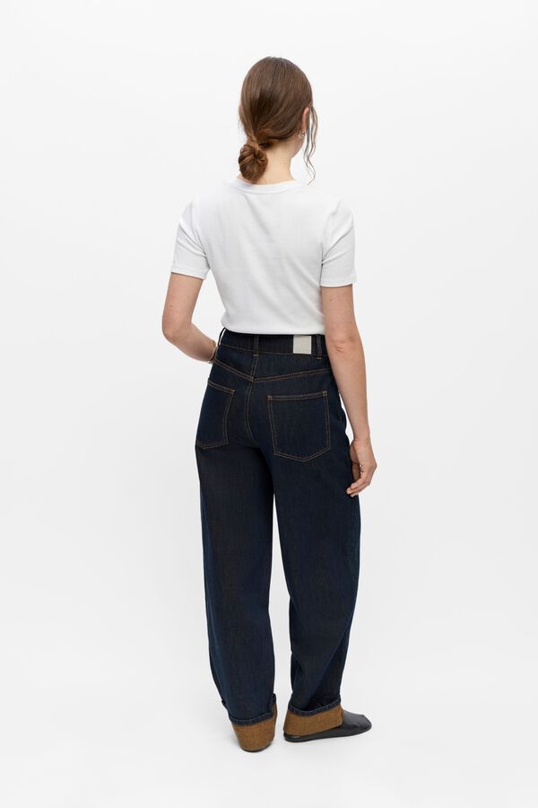 Object Jeans rectos vuelta en el bajo Azul marino