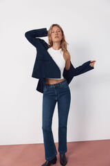 Cortefiel Jeans Sensational Campana Crop Azul