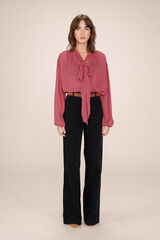 Grace & Mila Blusa fluida con lazada Rosa