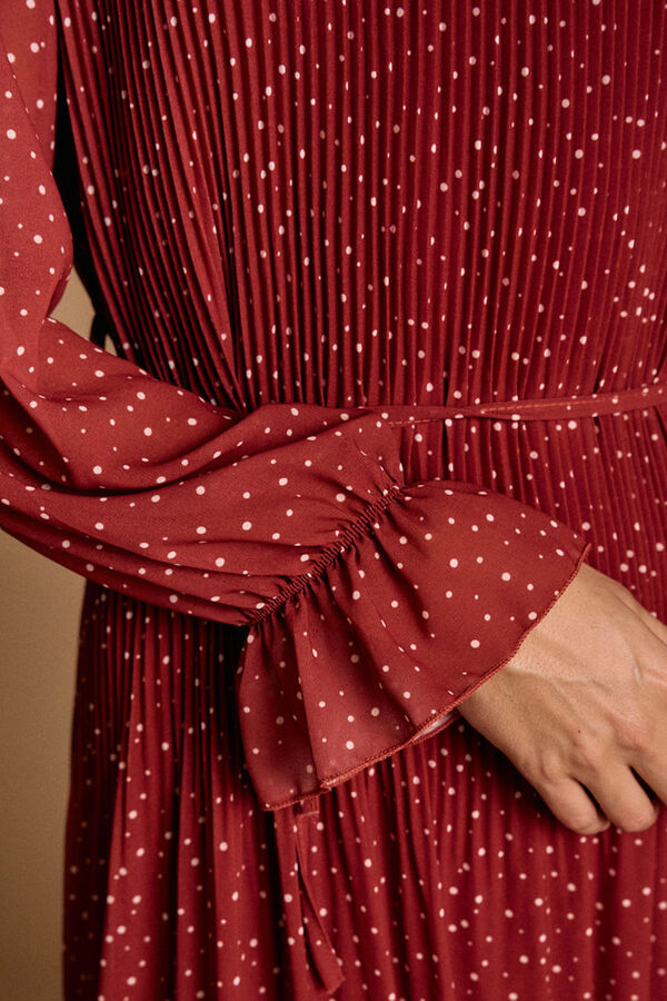 Pol&iacute;n Et Moi Vestido lunares granate Estampado granate