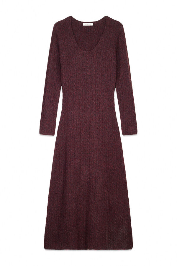 Slowlove Vestido punto aranés Granate