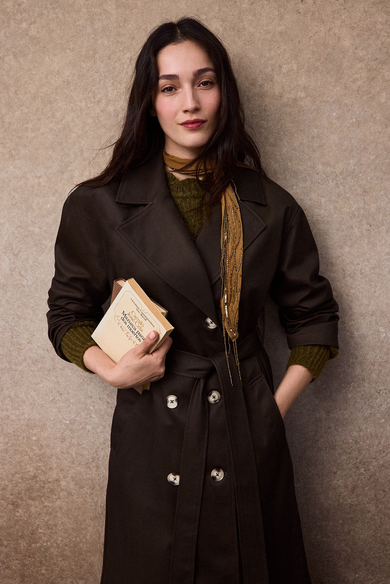 Slowlove Trench tejido efecto ante