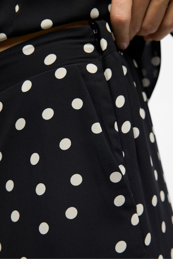 Object Pantal&oacute;n gasa estampado Negro