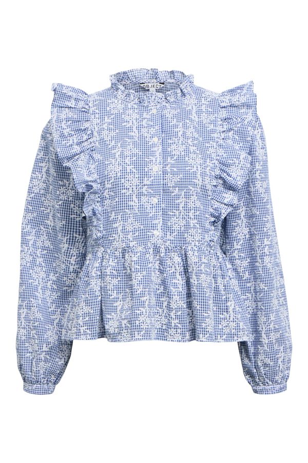 Object Blusa estampada volantes Azul marino