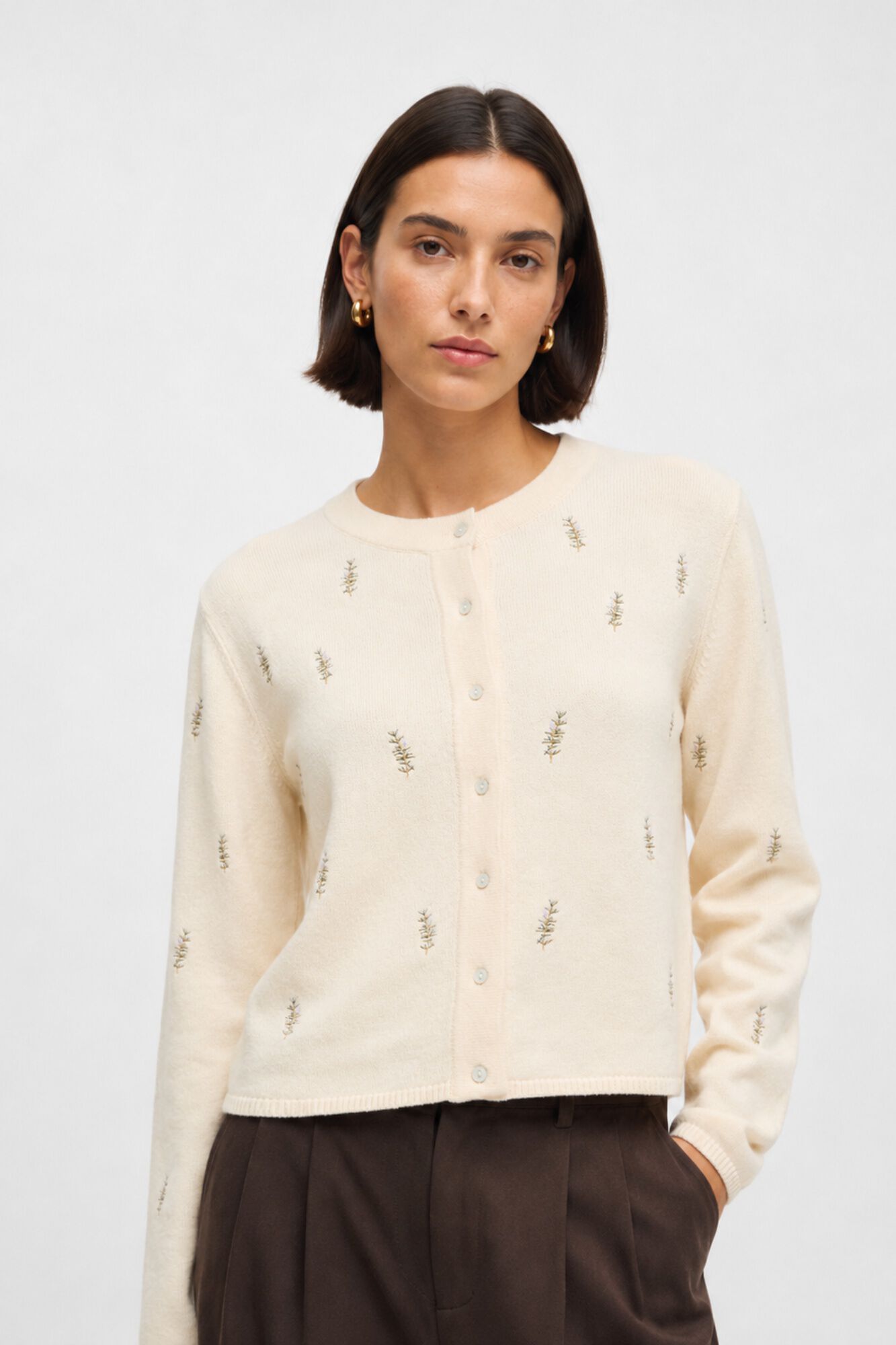 Object Cardigan tacto suave bordado