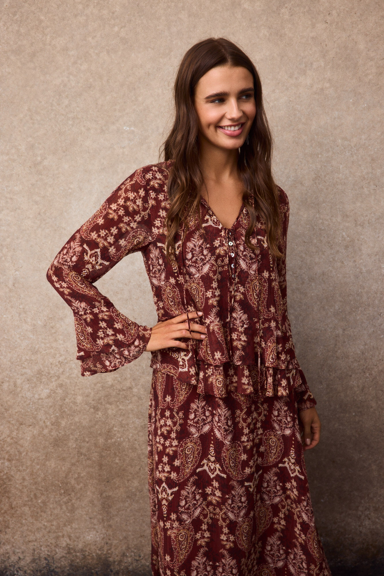 Slowlove Vestido estampado fluido