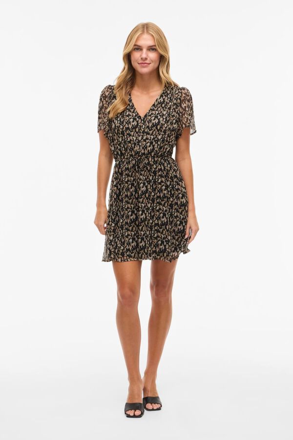 Vila Vestido corto de gasa Negro