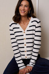 Pol&iacute;n Et Moi C&aacute;rdigan rayas Amelia Estampado blanco