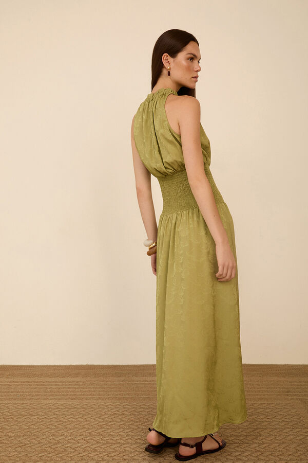 Meisie Vestido largo tejido jacquard Verde