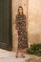 Pol&iacute;n Et Moi Vestido flores Amberes Verde