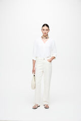 Vila Pantal&oacute;n vaquero recto con cintura alta Blanco