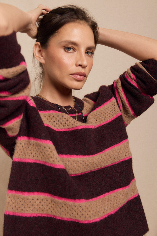 Slowlove Jersey rayas Vino