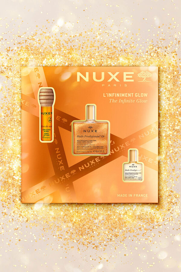 Nuxe NUXE COFRE REGALO GLOW INFINITO - HUILE PROD OR + REVE THE MIEL LABIAL + HUILE CLASSIC Amarillo