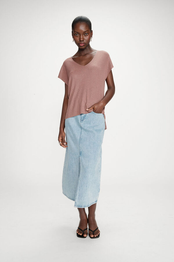 Grace & Mila Top de punto con l&uacute;rex Marr&oacute;n