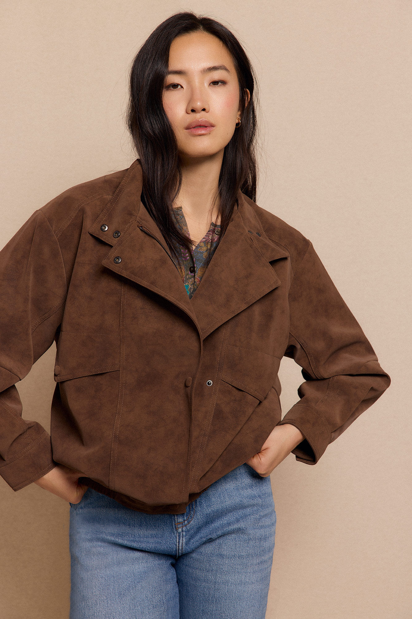 Slowlove Cazadora motera efecto piel