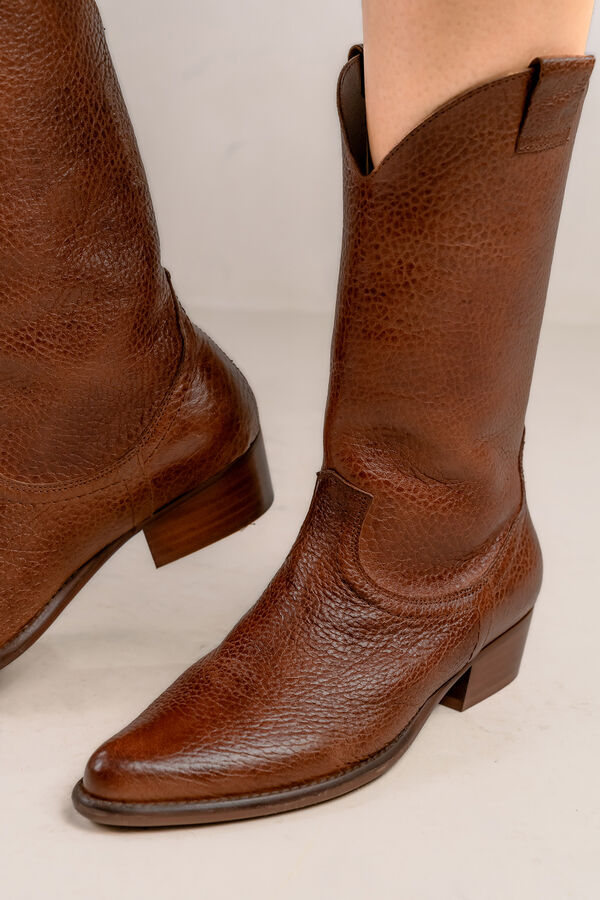 Bryan Stepwise Botas cowboy de piel Jandra Vintage Marr&oacute;n