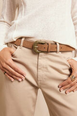 Slowlove Cinturón de piel Camel