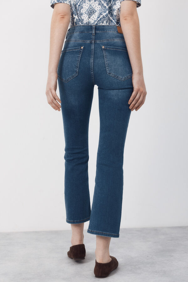 Cortefiel Jeans Sensational Campana Crop Azul