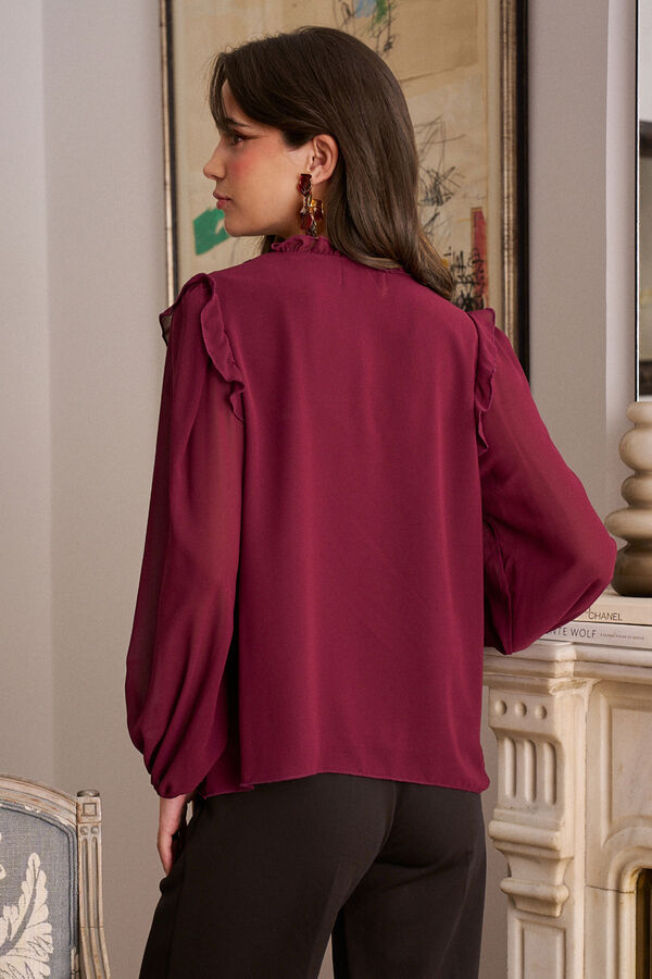 Pol&iacute;n Et Moi Blusa gasa volantes Angle Granate