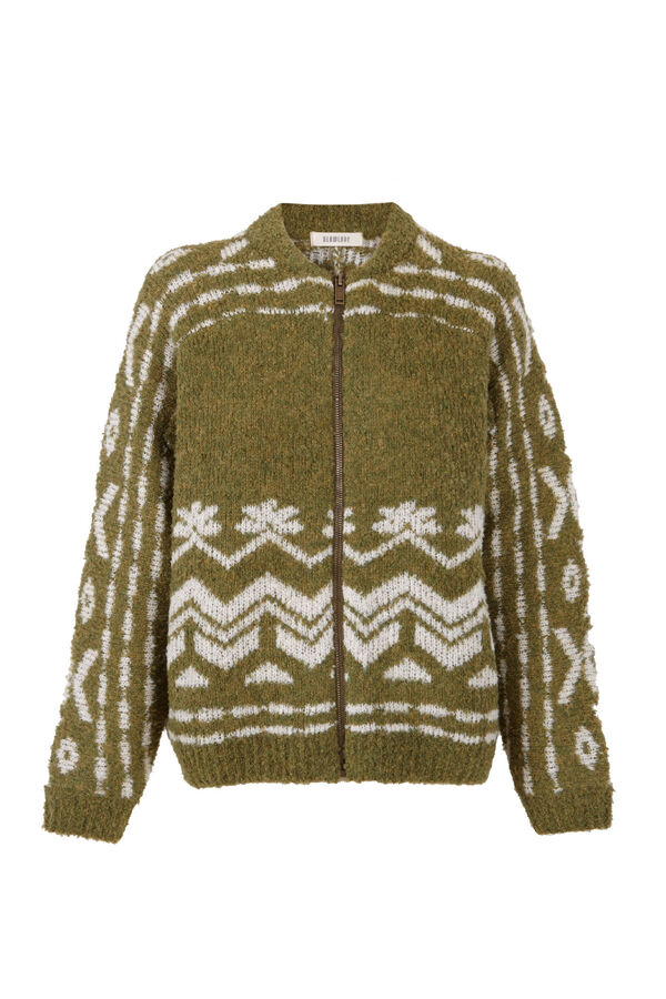 Slowlove Bomber punto jacquard Verde