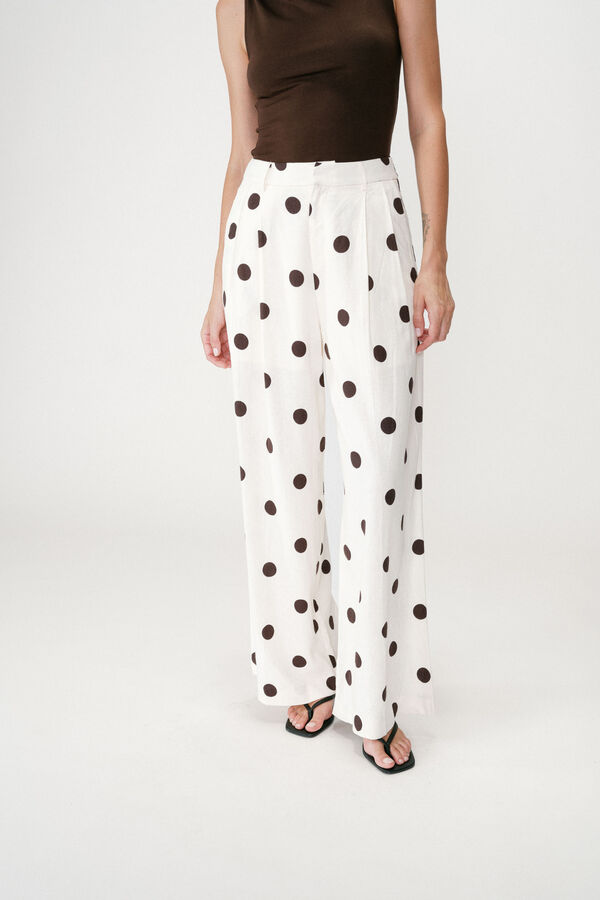 Grace & Mila Pantal&oacute;n estampado lunares Wynell Estampado blanco