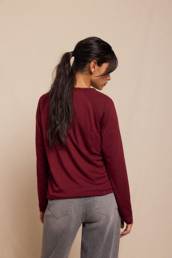 Slowlove Top punto panadero Vino