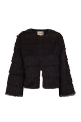 Slowlove Chaqueta con flecos Negro