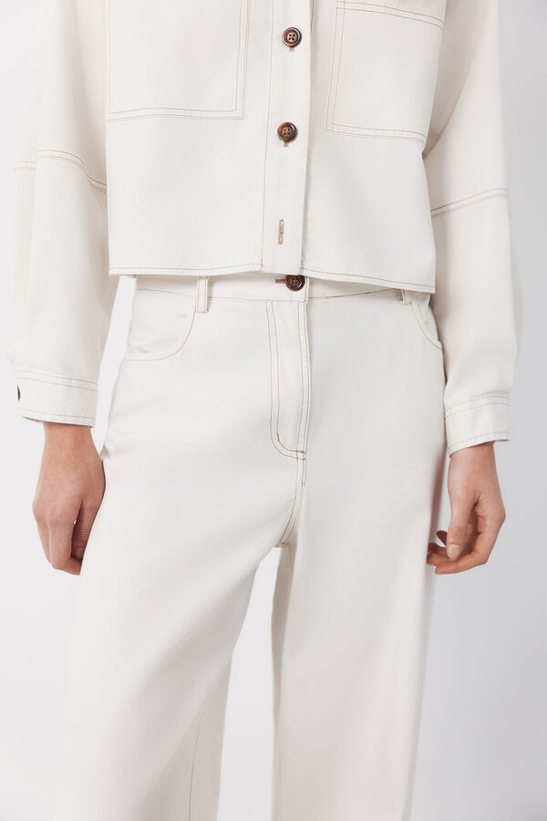 Cortefiel Jean Palazzo Soft Marfil