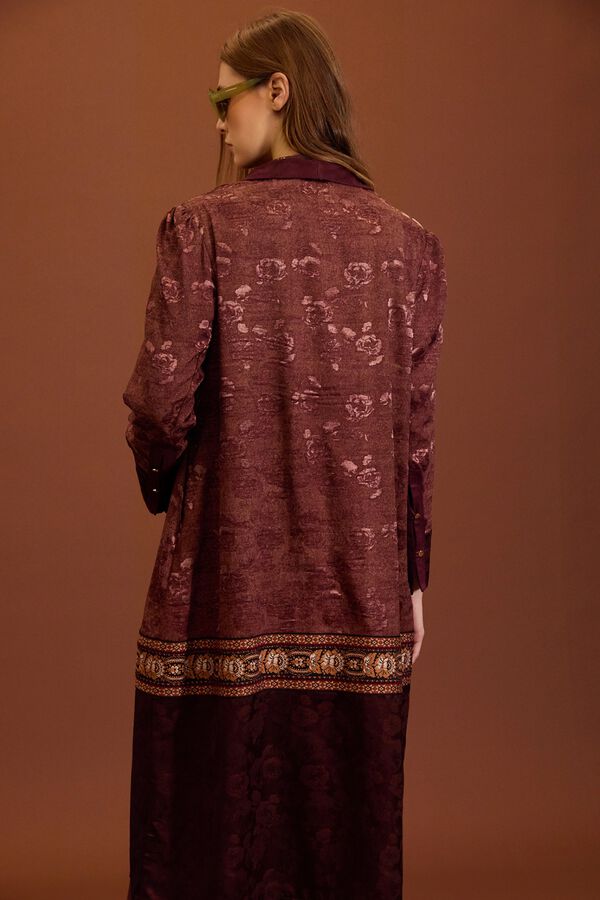 Meisie Caft&aacute;n en jacquard satinado Granate