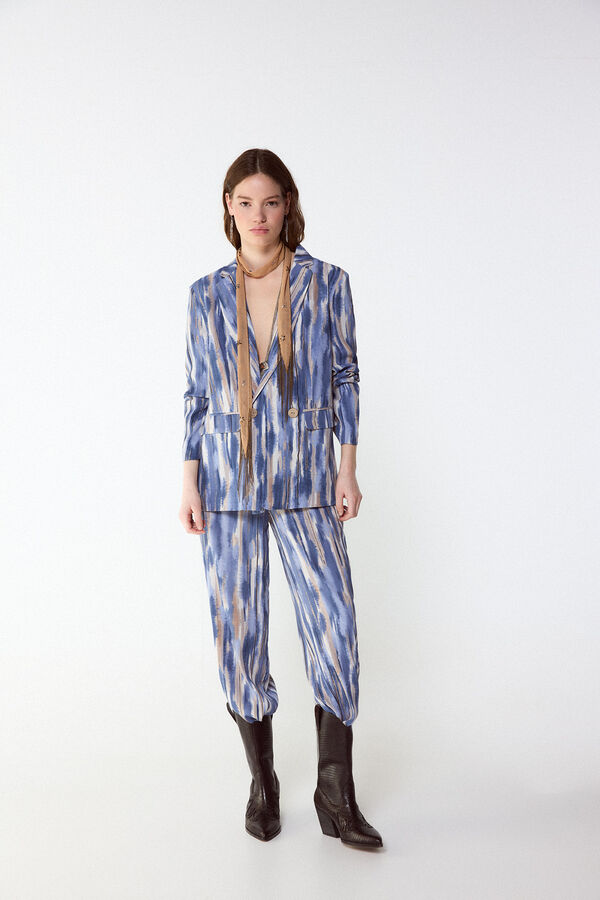 Slowlove Chaqueta blazer estampada Estampado azul