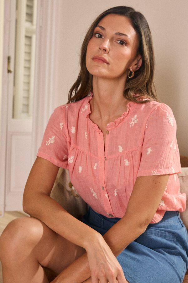 Pol&iacute;n Et Moi Camisa bordado Liara Coral