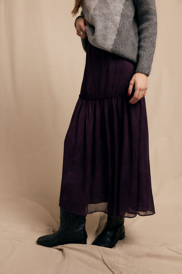 Slowlove Falda midi estampada Estampado morado