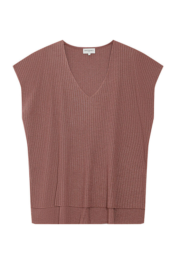 Grace & Mila Top de punto con l&uacute;rex Marr&oacute;n