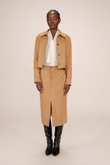 Grace & Mila Chaqueta corta de ante sint&eacute;tico Beige