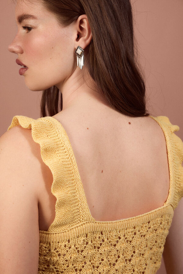 Slowlove Top punto tirantes Amarillo
