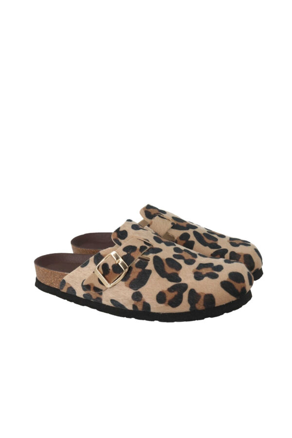 Genuins Zueco estampado leopardo Arena