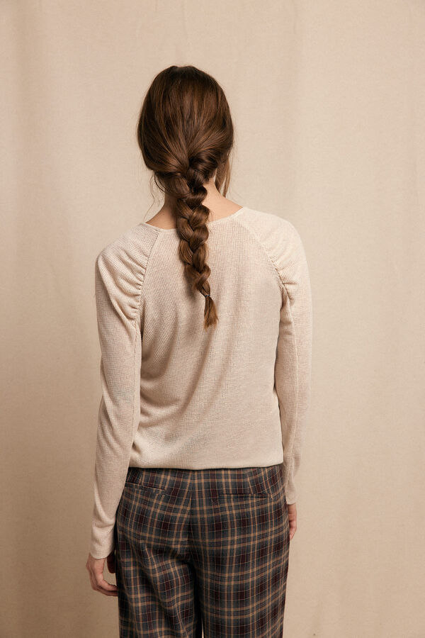 Slowlove Top frunces manga Marfil