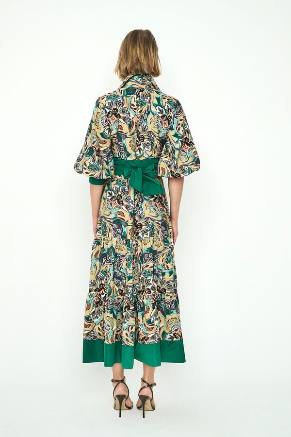 Panambi Vestido midi estampado Giana Estampado verde