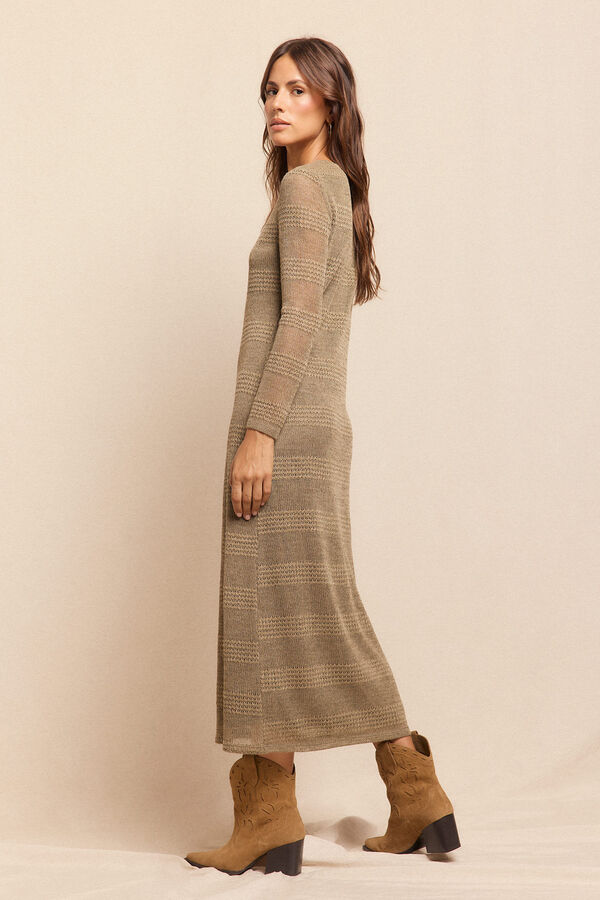 Slowlove Vestido estructura rústica Kaki