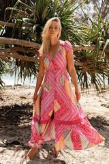 Jaase Vestido largo Carmen Fucsia