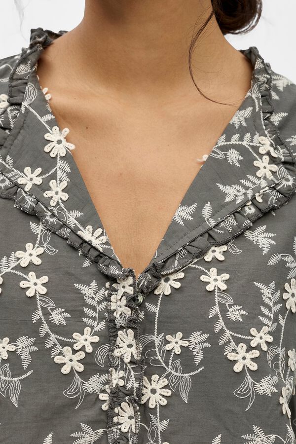 Object Blusa tejido bordado Gris