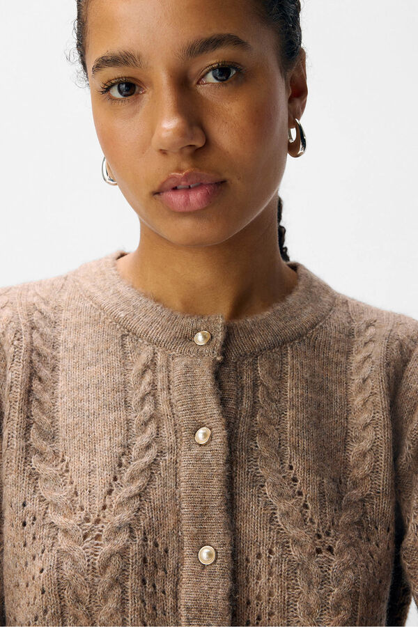 Object Cardigan punto calado Marrón