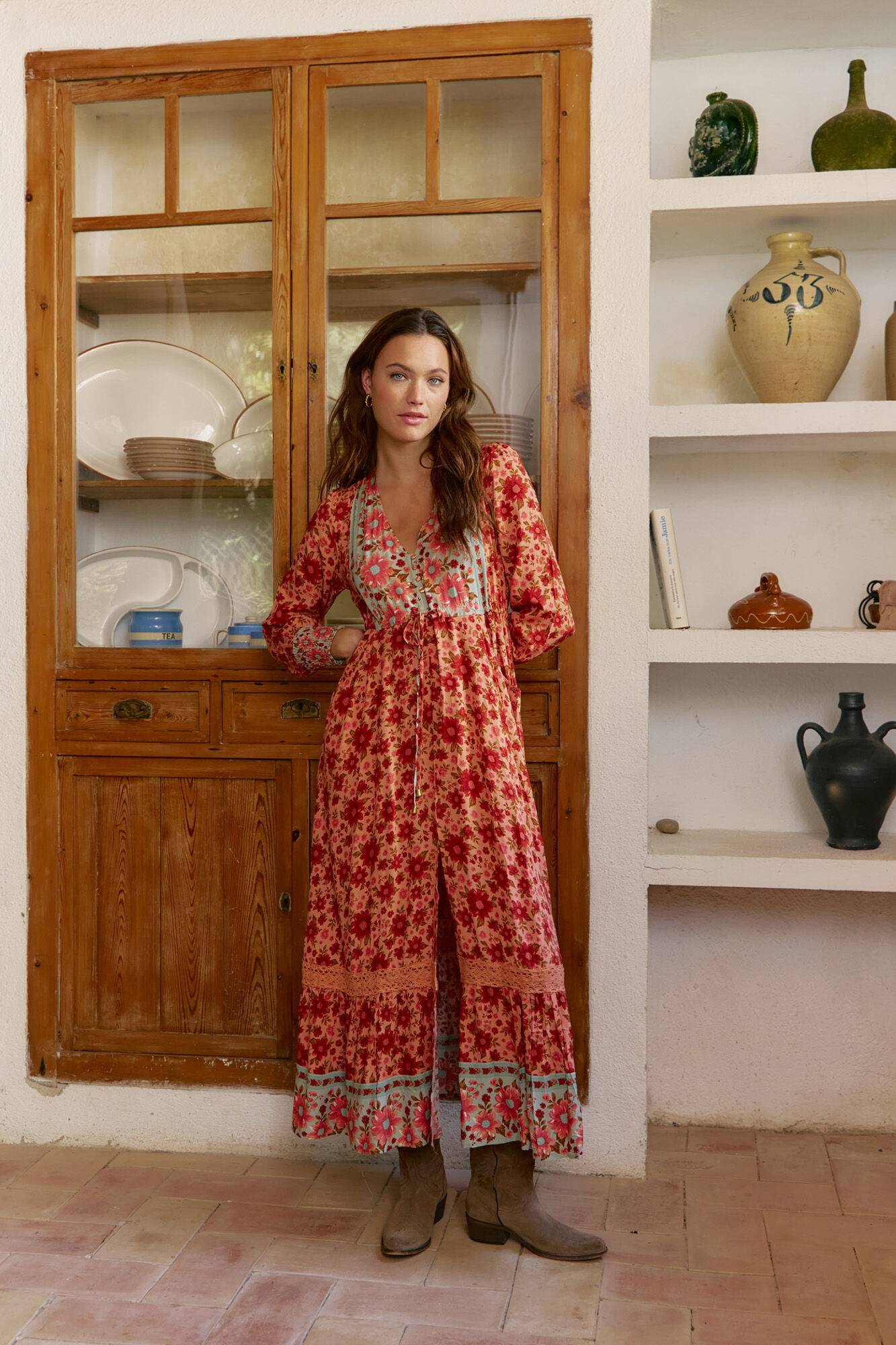 Jaase Vestido arlo largo estampado Lilliana