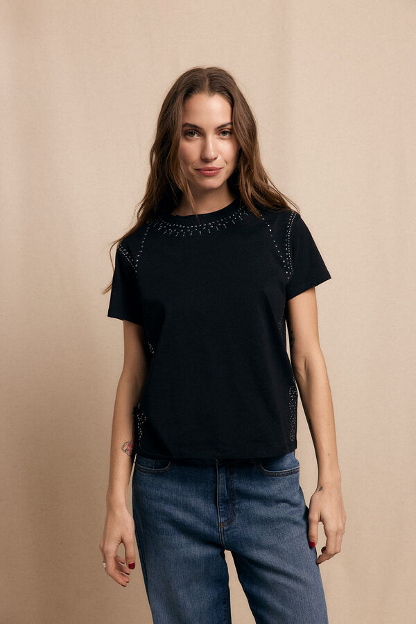 Slowlove Camiseta tachas Negro